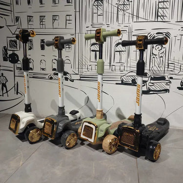 CAR THEME FOLDABLE KIDS SCOOTY WITH MUSIC AND LIGHTS